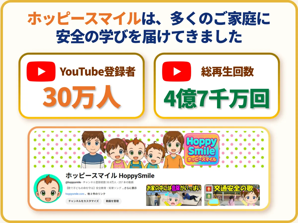 ホッピースマイルは、多くのご家庭に安全の学びを届けてきました