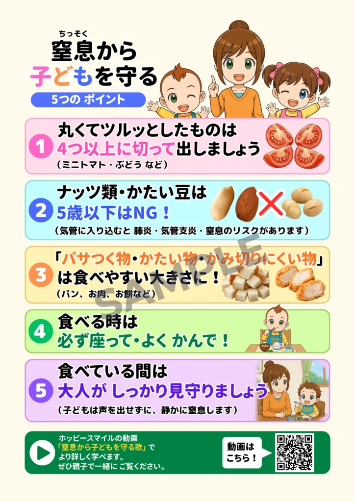 窒息から子どもを守るポスター