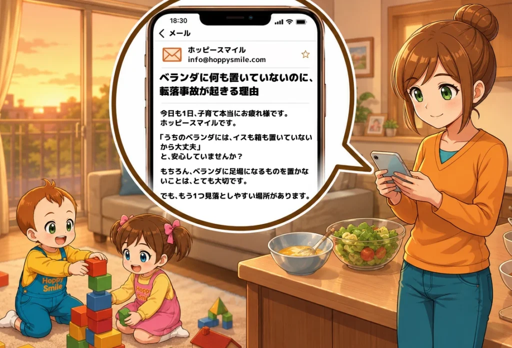 メルマガを見るママ