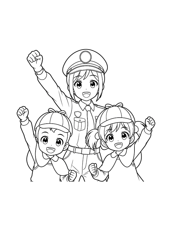 ホッピースマイルぬりえ 探偵団 01