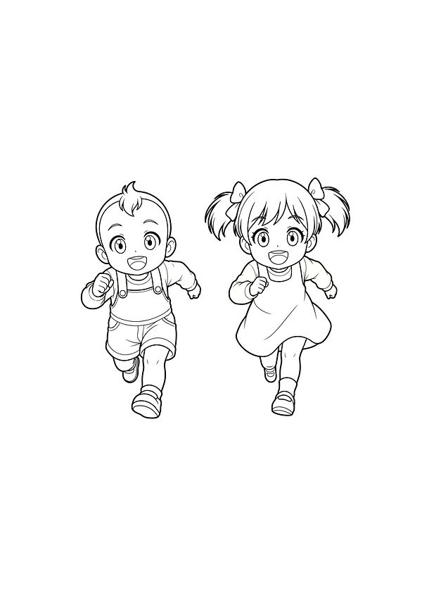 ホッピースマイルぬりえ そらくん・うみちゃん 02