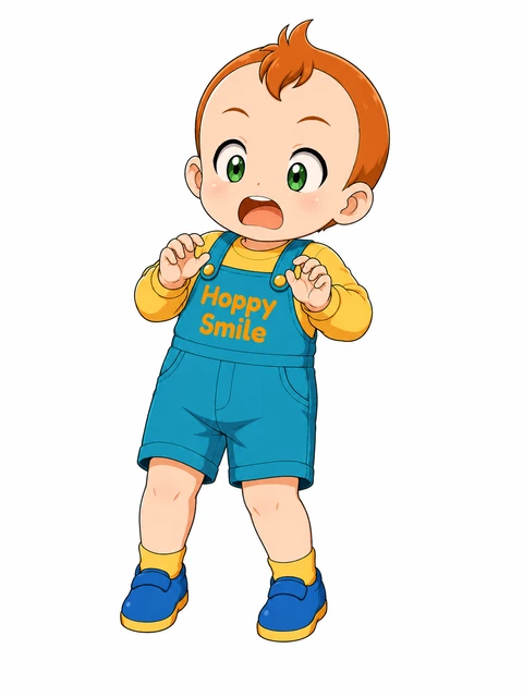 案内ボードを持つ、そらくんの追加キャラクター画像例
