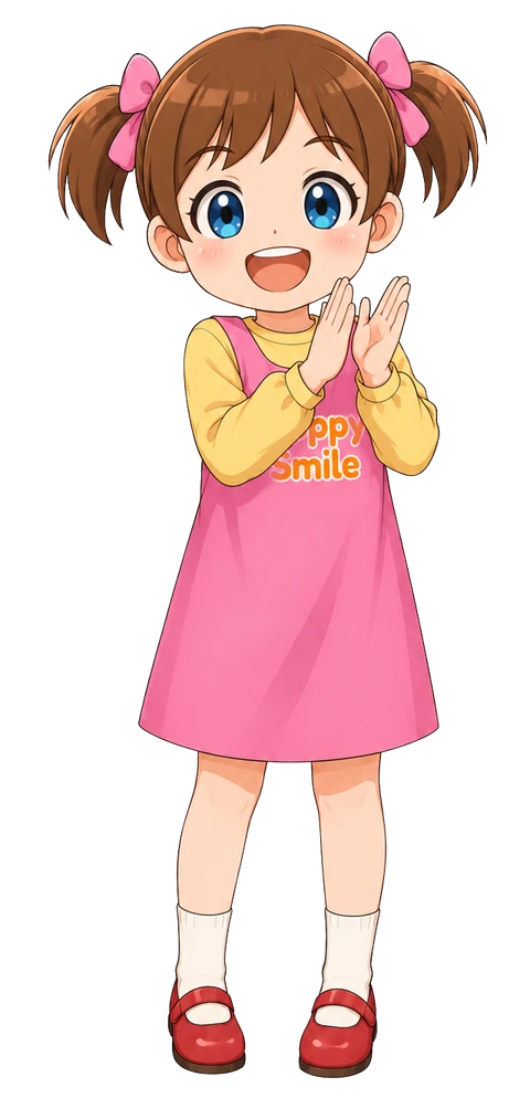元気に手を挙げる、うみちゃんの追加キャラクター画像例